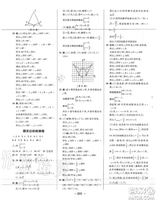 荣德基2020秋新版综合应用创新题典中点八年级数学上册北师版答案