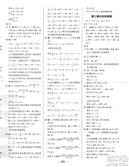 荣德基2020秋新版综合应用创新题典中点八年级数学上册北师版答案