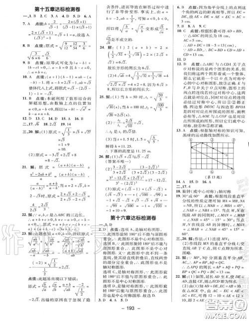 荣德基2020秋新版综合应用创新题典中点八年级数学上册冀教版答案