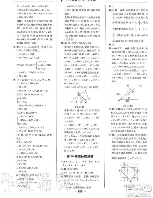 荣德基2020秋新版综合应用创新题典中点八年级数学上册华师版答案