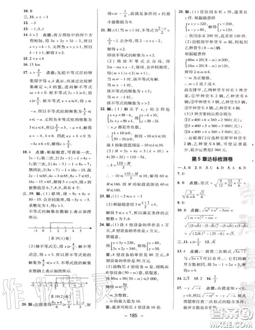 荣德基2020秋新版综合应用创新题典中点八年级数学上册湘教版答案