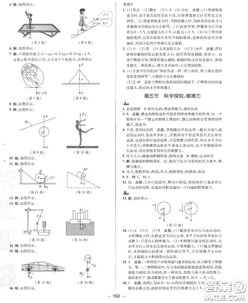 荣德基2020秋新版综合应用创新题典中点八年级物理上册沪科版答案