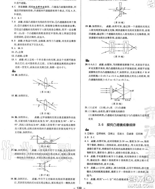 荣德基2020秋新版综合应用创新题典中点八年级物理上册沪粤版答案