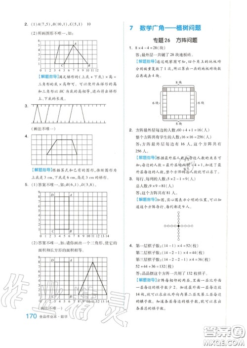 天津人民出版社2020秋全品作业本五年级数学上册人教版答案 天津人民出版社2020秋全品作业本五年级数学上册人教版答案