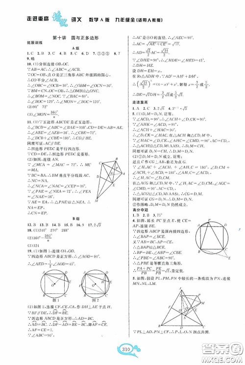 华东师范大学出版社2020走进重高培优讲义九年级数学全一册人教版A版答案