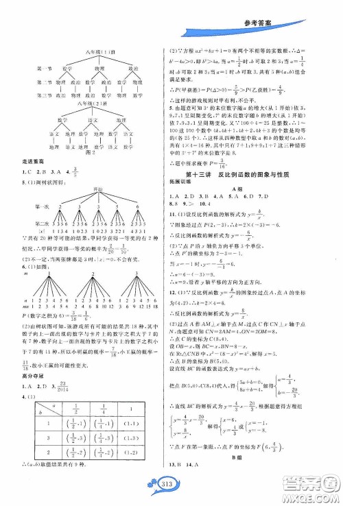 华东师范大学出版社2020走进重高培优讲义九年级数学全一册人教版A版答案