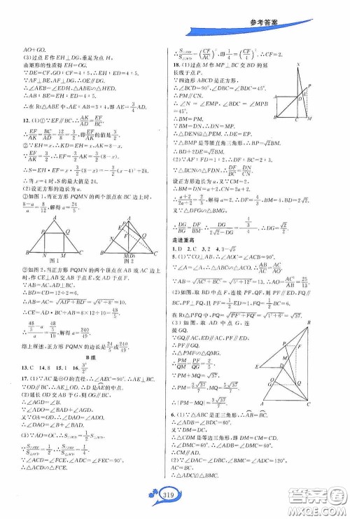 华东师范大学出版社2020走进重高培优讲义九年级数学全一册人教版A版答案