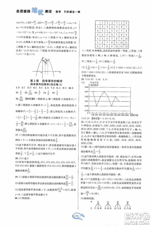 华东师范大学出版社2020走进重高培优测试九年级数学全一册浙教版答案 华东师范大学出版社2020走进重高培优测试九年级数学全一册浙教版答案