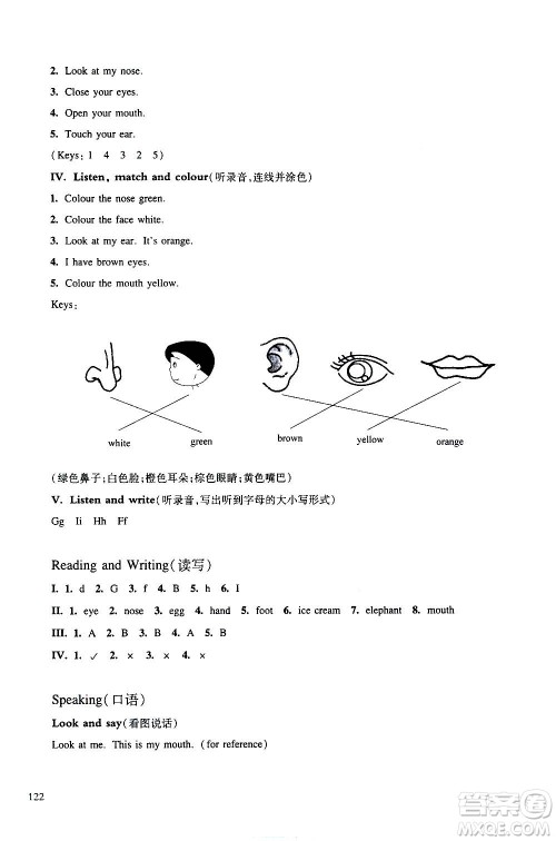 华东师范大学出版社2020秋一课一练三年级上册英语RJ人教版参考答案