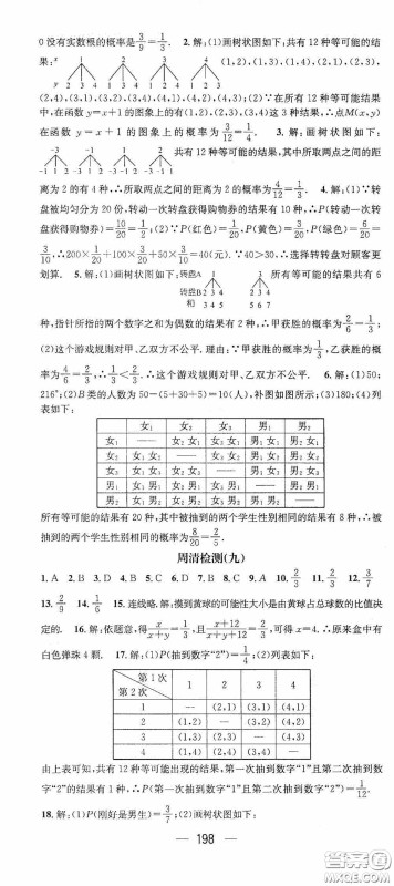 阳光出版社2020精英新课堂九年级数学上册人教版答案