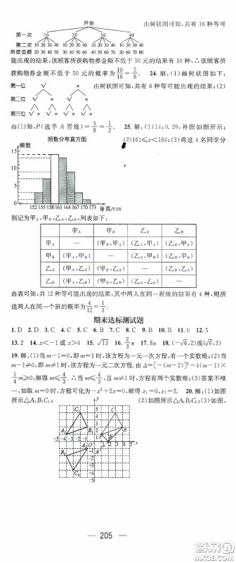 阳光出版社2020精英新课堂九年级数学上册人教版答案 阳光出版社2020精英新课堂九年级数学上册人教版答案