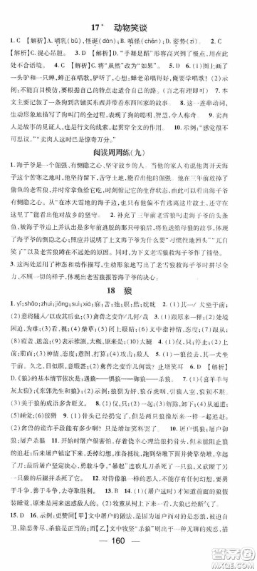 阳光出版社2020精英新课堂七年级语文上册人教版答案 阳光出版社2020精英新课堂七年级语文上册人教版答案