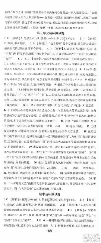 阳光出版社2020精英新课堂七年级语文上册人教版答案 阳光出版社2020精英新课堂七年级语文上册人教版答案