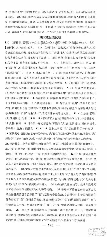 阳光出版社2020精英新课堂七年级语文上册人教版答案 阳光出版社2020精英新课堂七年级语文上册人教版答案