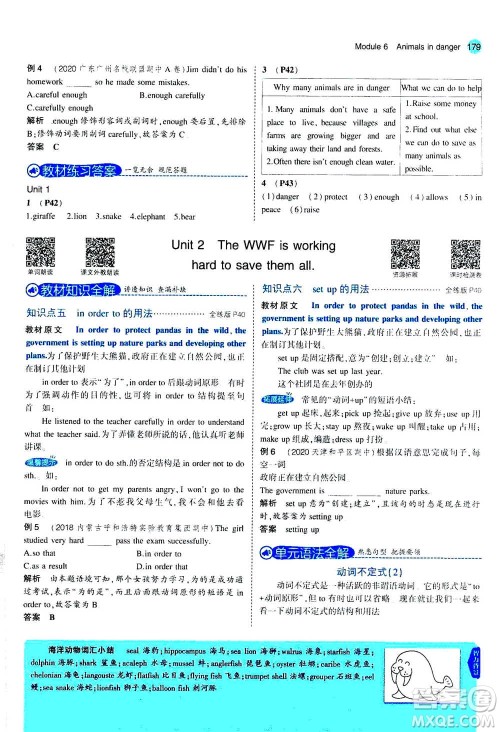 2020秋5年中考3年模拟全练版全解版初中英语八年级上册外研版参考答案