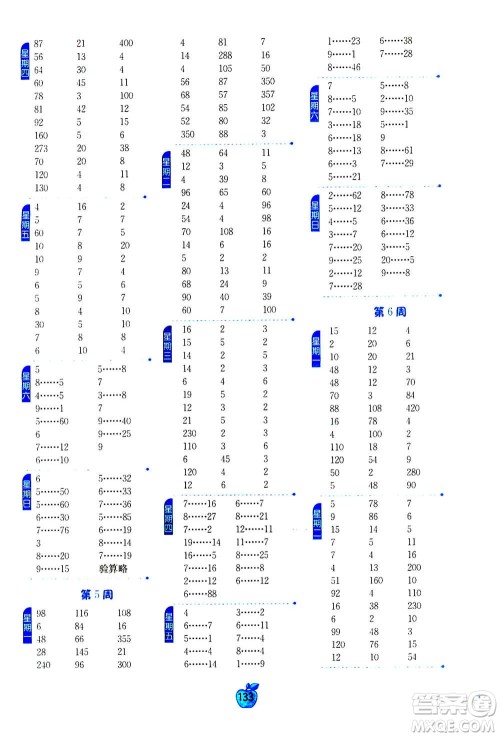 江苏人民出版社2020年小学数学计算高手四年级上册江苏专用参考答案