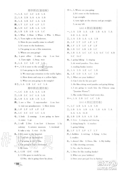 西安出版社曲一线2020秋小儿郎53全优卷六年级英语上册人教版答案 西安出版社曲一线2020秋小儿郎53全优卷六年级英语上册人教版答案