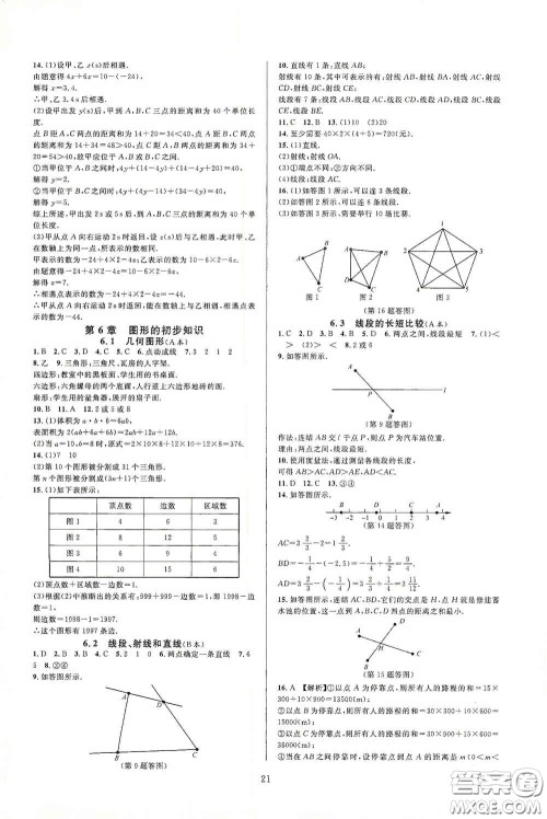 浙江教育出版社2020全优新同步七年级数学上册浙版答案