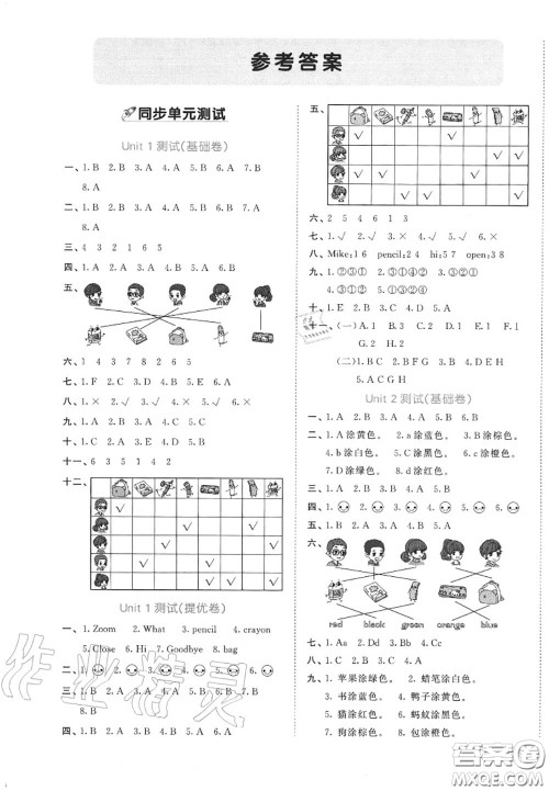 西安出版社曲一线2020秋小儿郎53全优卷三年级英语上册人教版答案 西安出版社曲一线2020秋小儿郎53全优卷三年级英语上册人教版答案