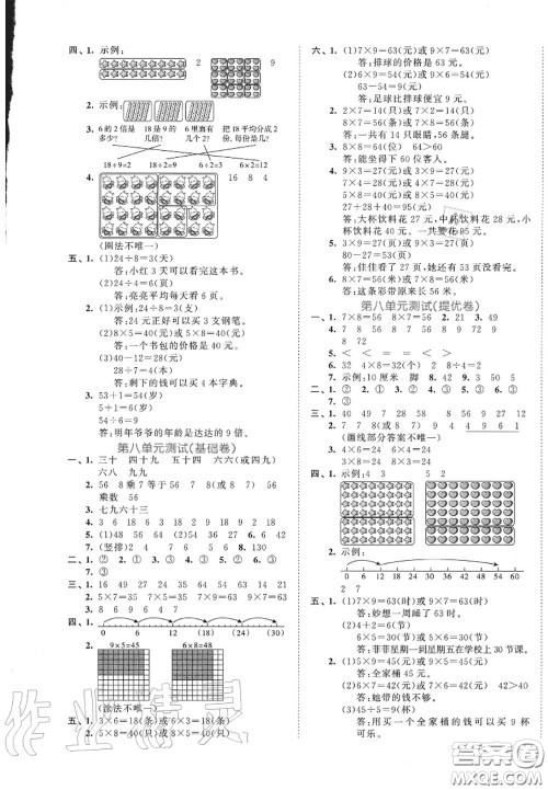 西安出版社曲一线2020秋小儿郎53全优卷二年级数学上册北师版答案