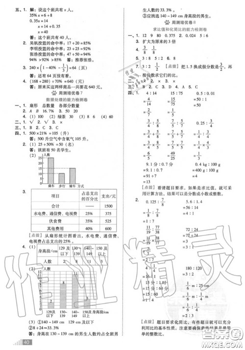 吉林教育出版社2020秋荣德基好卷六年级数学上册北师版答案