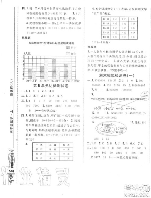 2020秋全科王同步课时练习四年级数学上册人教版答案 2020秋全科王同步课时练习四年级数学上册人教版答案