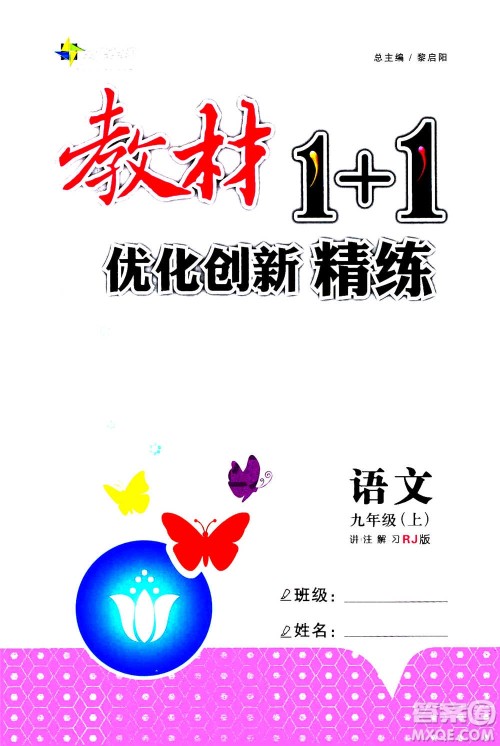 2020年教材1+1全解精练语文九年级上册RJ人教版参考答案