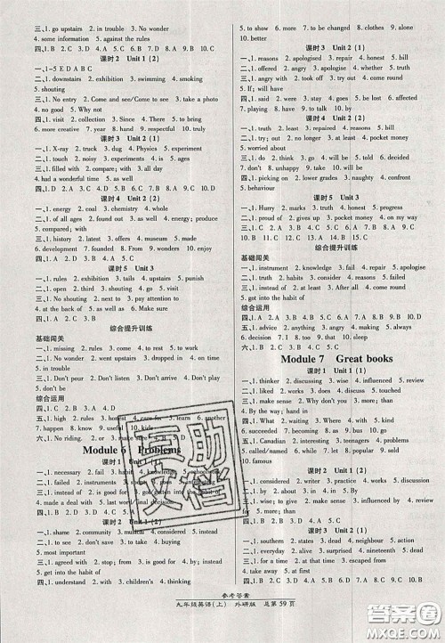 2020秋高效课时通10分钟掌控课堂9年级英语上册外研版浙江专版答案 2020秋高效课时通10分钟掌控课堂9年级英语上册外研版浙江专版答案