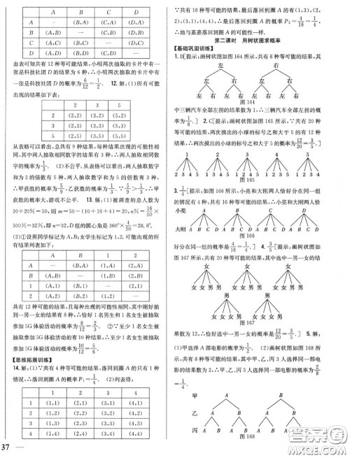 2020秋全科王同步课时练习九年级数学上册人教版答案