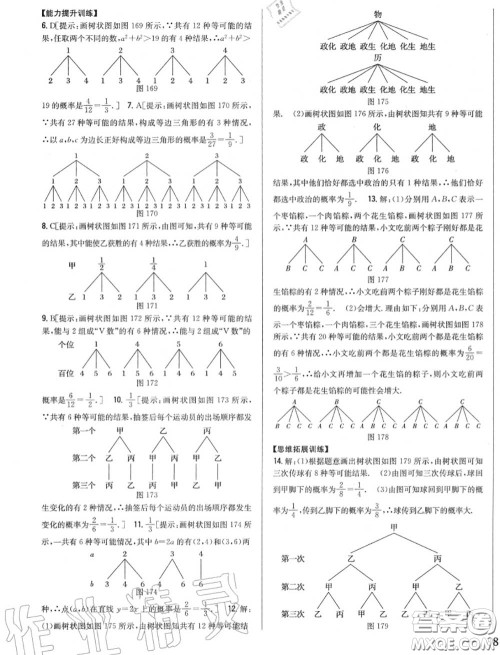 2020秋全科王同步课时练习九年级数学上册人教版答案