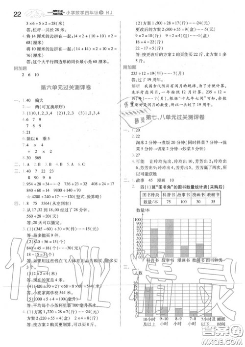 天星教育2020年秋一遍过小学数学四年级上册人教版答案