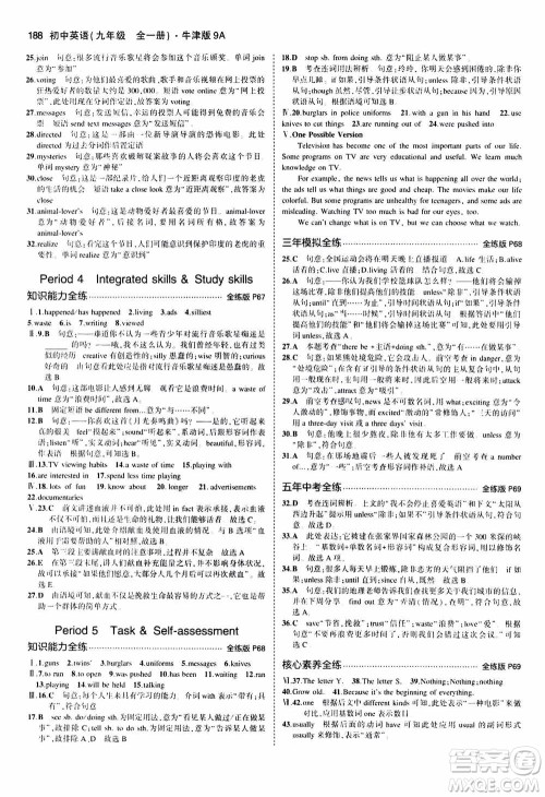 2021版初中同步5年中考3年模拟全练版初中英语九年级全一册牛津版参考答案