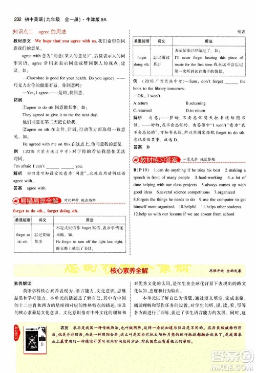 2021版初中同步5年中考3年模拟全解版初中英语九年级全一册牛津版参考答案