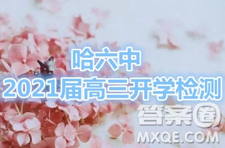 哈尔滨市第六中学2021届开学阶段性总结高三文理数试题及答案 哈尔滨市第六中学2021届开学阶段性总结高三文理数试题及答案