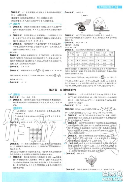 天星教育2020年秋一遍过初中物理八年级上册沪科版答案