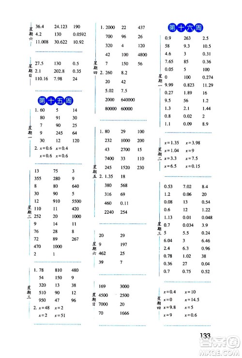 2020年经纶学典口算达人五年级数学上册RJ人教版答案 2020年经纶学典口算达人五年级数学上册RJ人教版答案