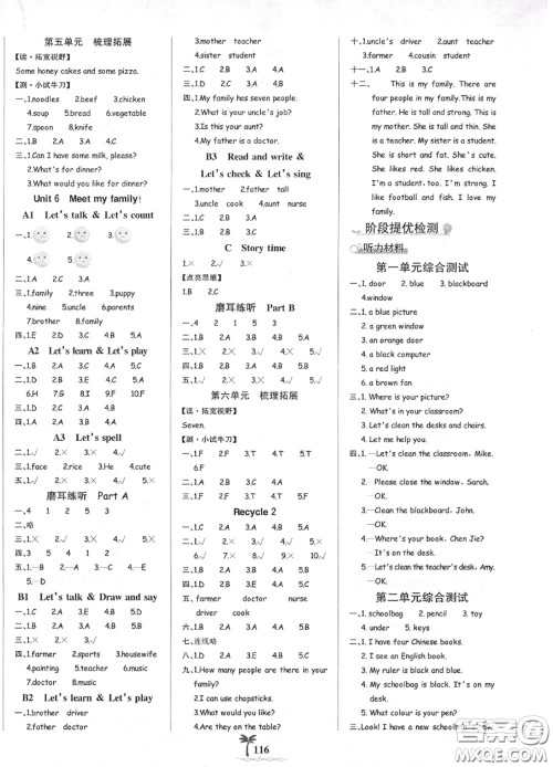 2020年秋世纪金榜金榜小博士四年级英语上册人教版答案 2020年秋世纪金榜金榜小博士四年级英语上册人教版答案