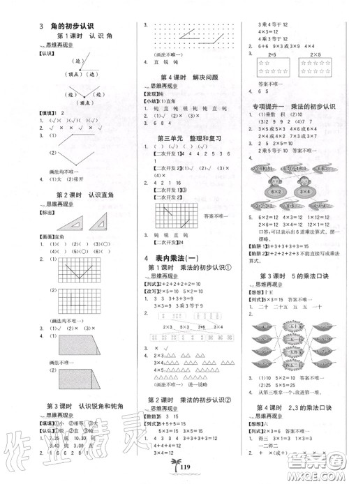 2020年秋世纪金榜金榜小博士二年级数学上册人教版答案