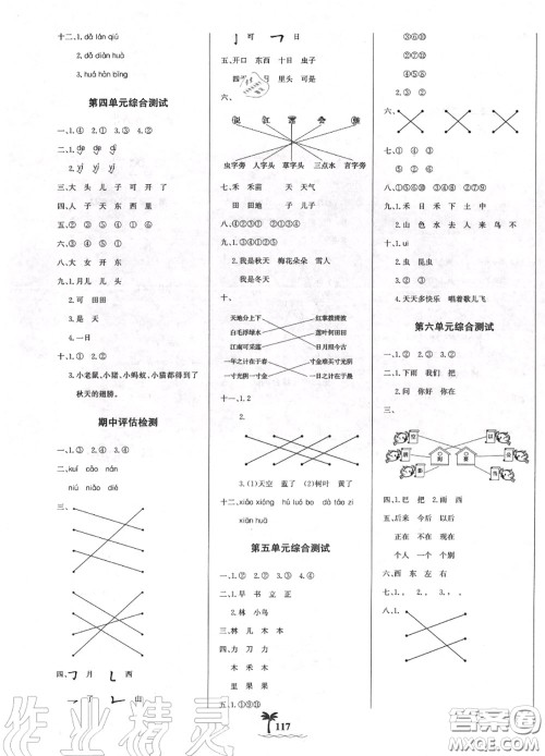 2020年秋世纪金榜金榜小博士一年级语文上册人教版答案 2020年秋世纪金榜金榜小博士一年级语文上册人教版答案