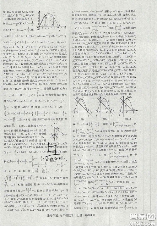 安徽师范大学出版社2020课时夺冠九年级数学上册人教版答案