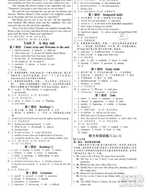 2020秋1课3练单元达标测试八年级英语上册译林版参考答案 2020秋1课3练单元达标测试八年级英语上册译林版参考答案