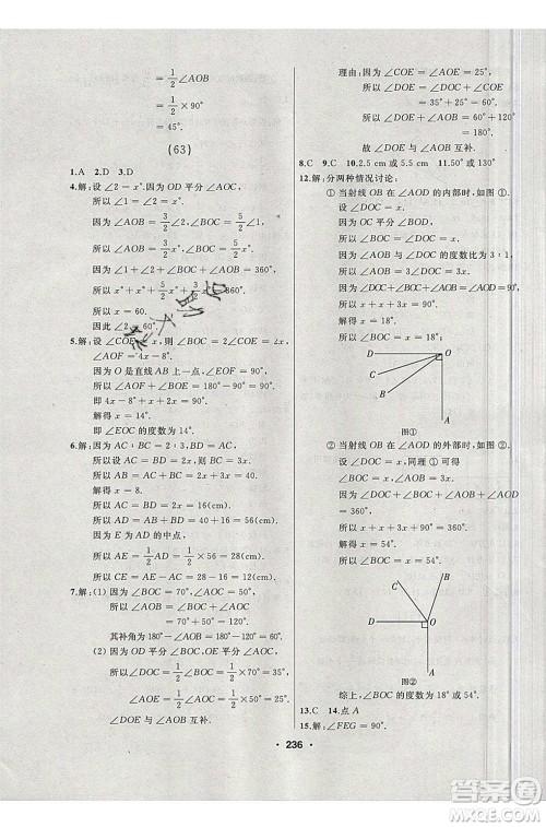 延边人民出版社2020年试题优化课堂同步数学七年级上册人教版答案