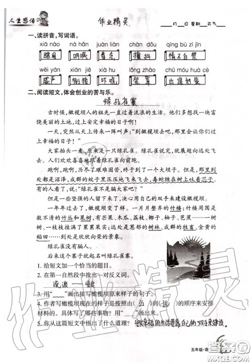 甘肃少年儿童出版社2020年快乐暑假五年级数学语文人教版答案 甘肃少年儿童出版社2020年快乐暑假五年级数学语文人教版答案