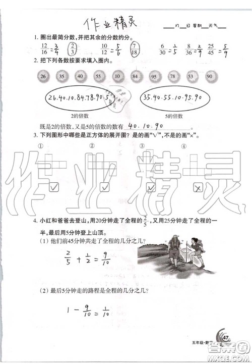 甘肃少年儿童出版社2020年快乐暑假五年级数学语文人教版答案