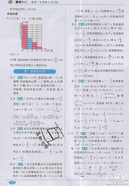 新疆青少年出版社2020教材1加1九年级数学上册湘教版答案 新疆青少年出版社2020教材1加1九年级数学上册湘教版答案