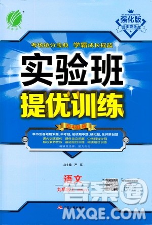 江苏人民出版社2020年实验班提优训练九年级上语文RMJY人教版答案 江苏人民出版社2020年实验班提优训练九年级上语文RMJY人教版答案