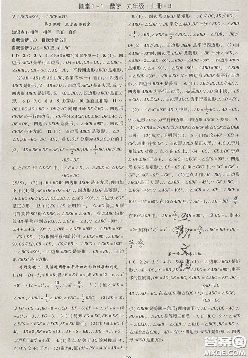 2020年随堂1加1导练九年级数学上册北师大版答案