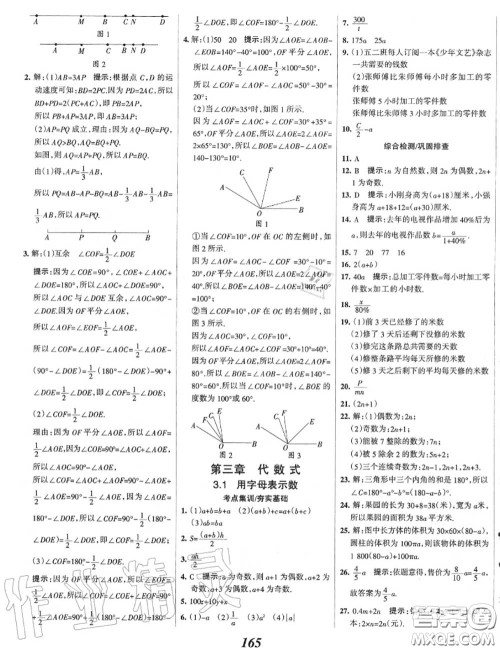 2020年秋全优课堂考点集训与满分备考七年级数学上册冀教版答案