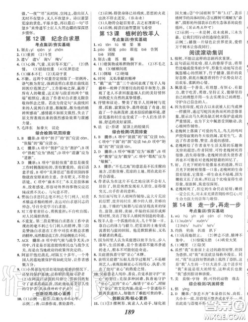 2020年秋全优课堂考点集训与满分备考七年级语文上册人教版答案 2020年秋全优课堂考点集训与满分备考七年级语文上册人教版答案