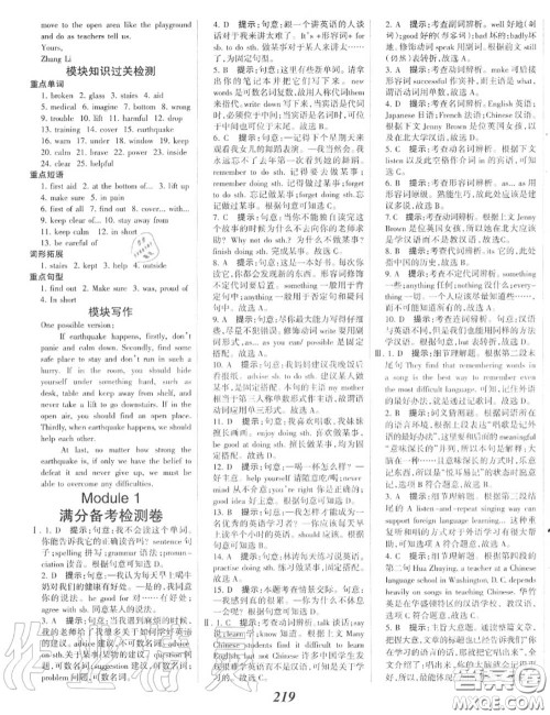 2020年秋全优课堂考点集训与满分备考八年级英语上册外研版答案 2020年秋全优课堂考点集训与满分备考八年级英语上册外研版答案